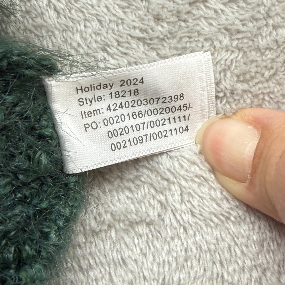 Marine Layer Teddy Eyelash Crewneck Sweater Womens Large Green Gables Fuzzy Wool - Picture 4 of 8